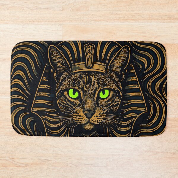 Item preview, Egyptian Mau Pharaoh Cat – Hypnotic Mystic Line Art with Glowing Eyes designed and sold by SeoulInkSoul.