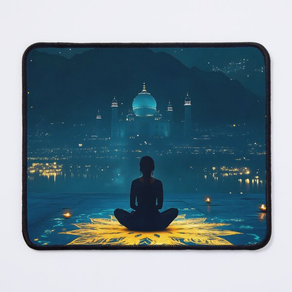 Item preview, Serene Meditation with Cultural Landmarks in Background designed and sold by Artessie.