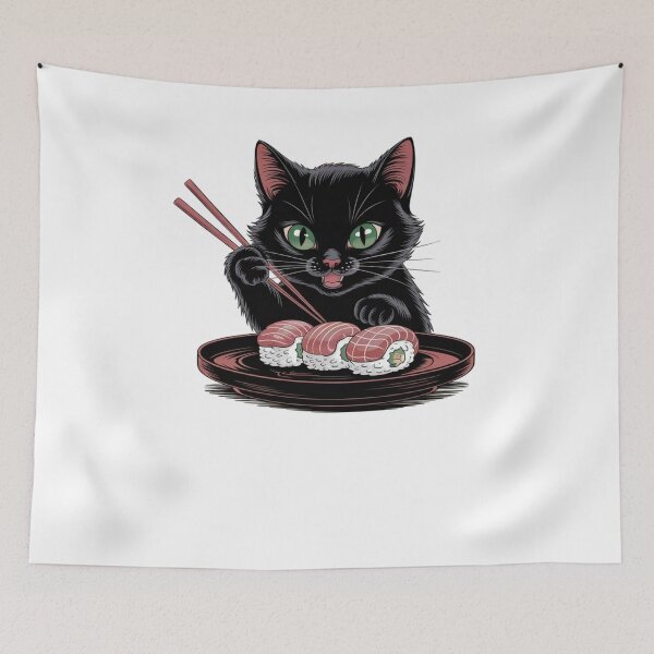Item preview, Cute Cat Eating Sushi designed and sold by SOUFIANE1991.