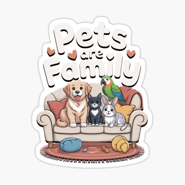 Item preview, Haustiere sind Familie – Niedliche Tierfreunde auf dem Sofa designed and sold by TEMERIA.