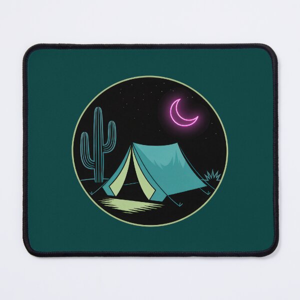 Item preview, Desert Night Camping Under Neon Moon – Retro Tent & Cactus Vibes designed and sold by NoctaHike.