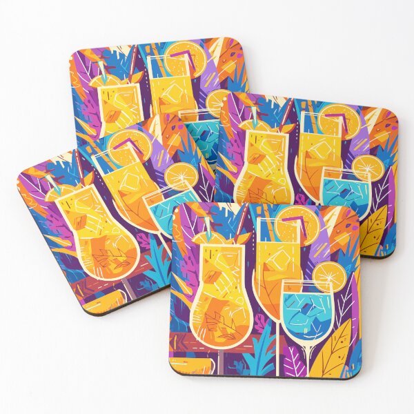 Item preview, Colorful Tropical Cocktails | Modern Summer Party Vector Art designed and sold by Moss and Moon Studio.