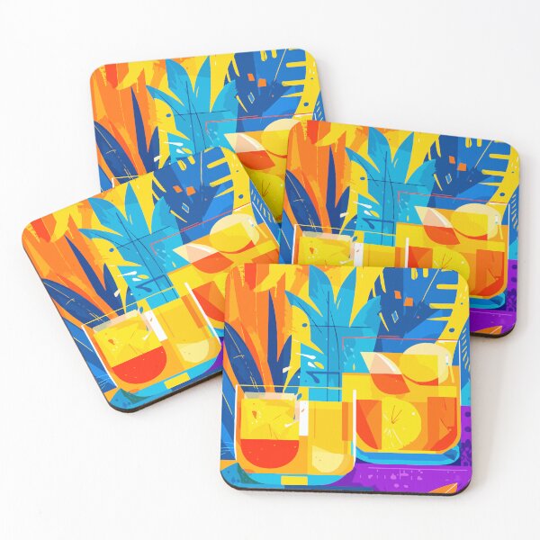 Item preview, Colorful Tropical Cocktails | Modern Summer Party Vector Art designed and sold by Moss and Moon Studio.