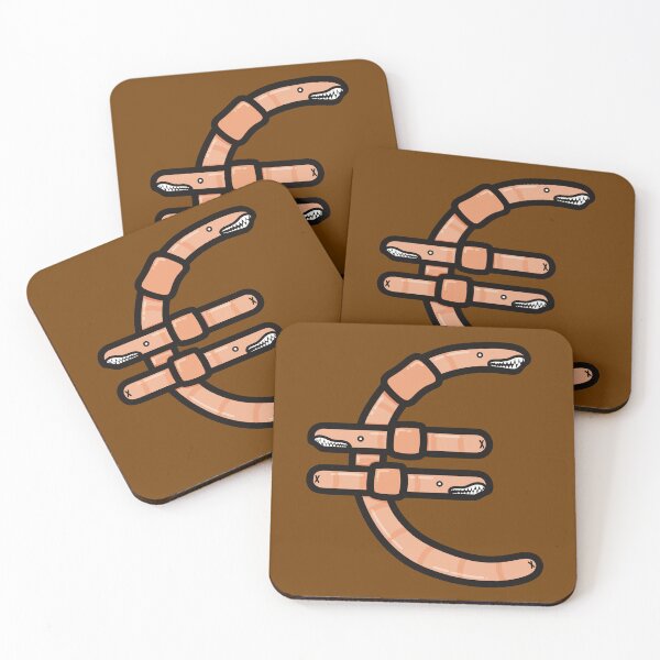 Item preview, Weird creepy worms with teeth forming a Euro symbol designed and sold by spoop-n-save.