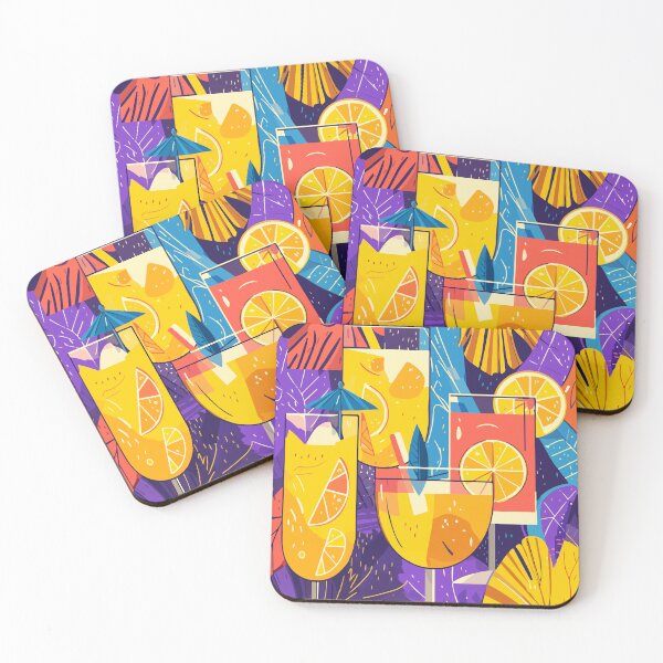 Item preview, Colorful Tropical Cocktails | Modern Summer Party Vector Art designed and sold by Moss and Moon Studio.