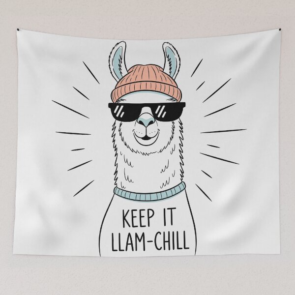 Item preview, Keep It Llam-Chill Llama with Beanie and Sunglasses designed and sold by Owcomm.