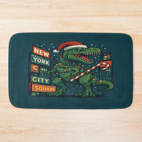Item preview, Times Square T-Rex: Funny Christmas Dinosaur Lights Up NYC designed and sold by Globalcitytees.
