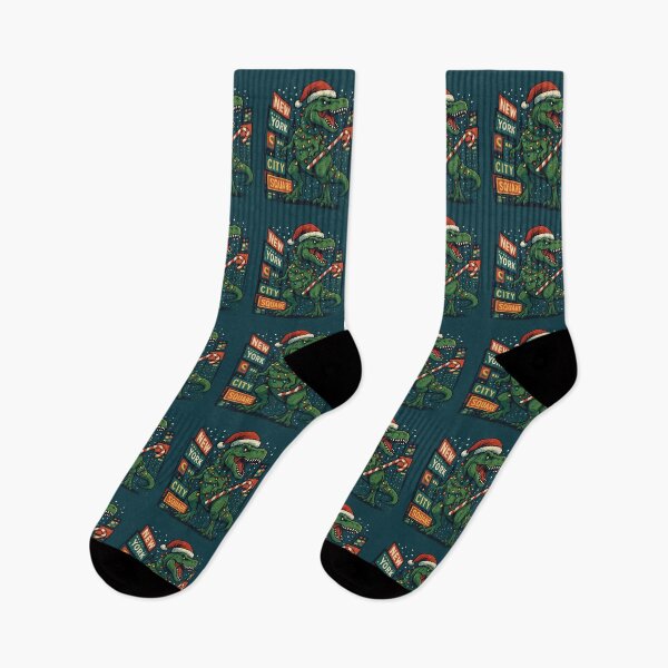 Item preview, Times Square T-Rex: Funny Christmas Dinosaur Lights Up NYC designed and sold by Globalcitytees.