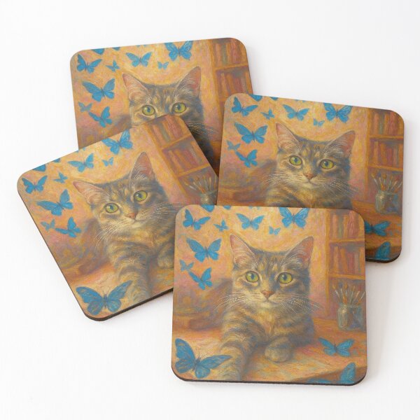 Item preview, Cat and butterflies  designed and sold by Silverluuna.
