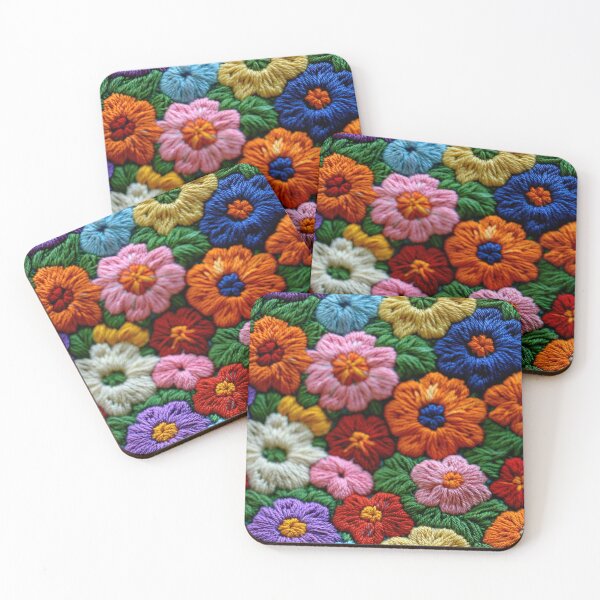 Item preview, Colorful Embroidered Floral designed and sold by Jonaree Art Design.