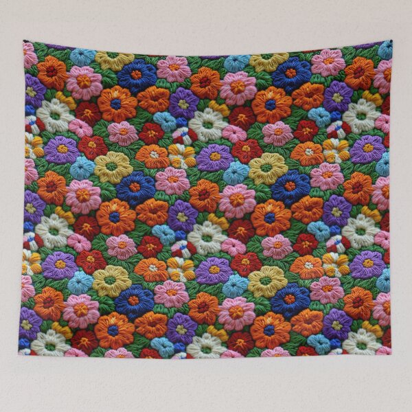 Item preview, Colorful Embroidered Floral designed and sold by Jonaree Art Design.