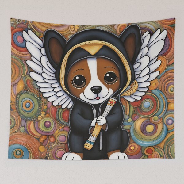 Item preview, Puppy as an Angel with wings Playing a Flute designed and sold by Colin Bentham.