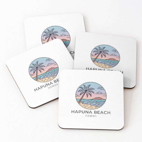 Item preview, Minimalist Hapuna Beach Hawaii Line Art Sticker designed and sold by Horizon Tales.