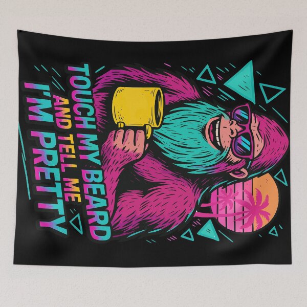 Item preview, Touch My Beard Retro Vaporwave Funny designed and sold by TomFrontierArt.