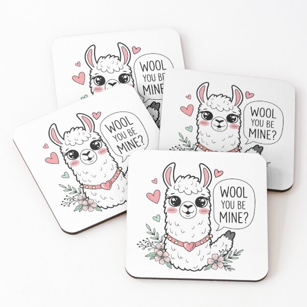 Item preview, Wool You Be Mine Cute Llama Valentine designed and sold by Owcomm.