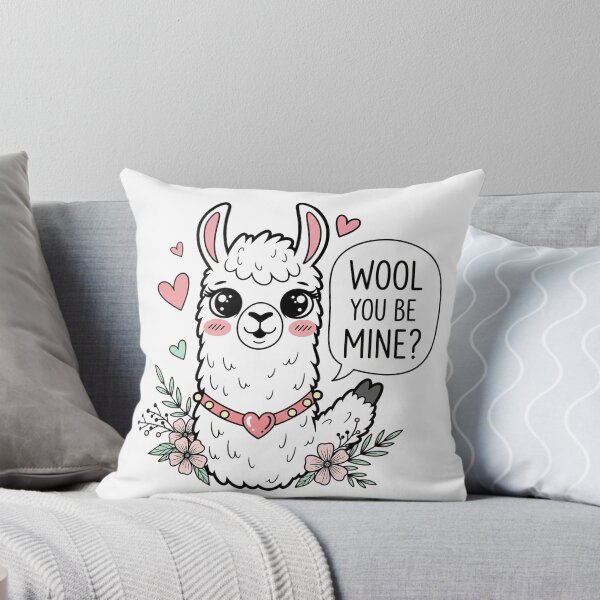 Item preview, Wool You Be Mine Cute Llama Valentine designed and sold by Owcomm.