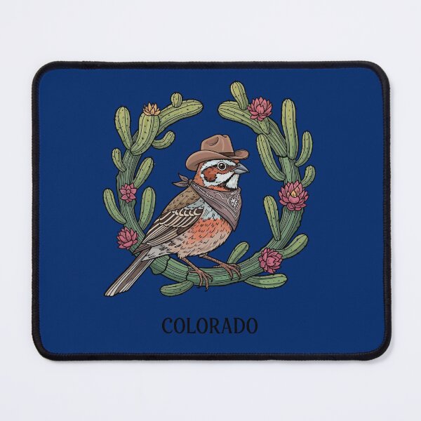 Item preview, Whimsical Colorado Lark Bunting Bird Surrounded By Claret Cup Cactus designed and sold by taiche.