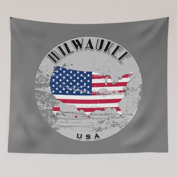 Item preview, Milwaukee United States of America Flag Worn  designed and sold by World Designs.