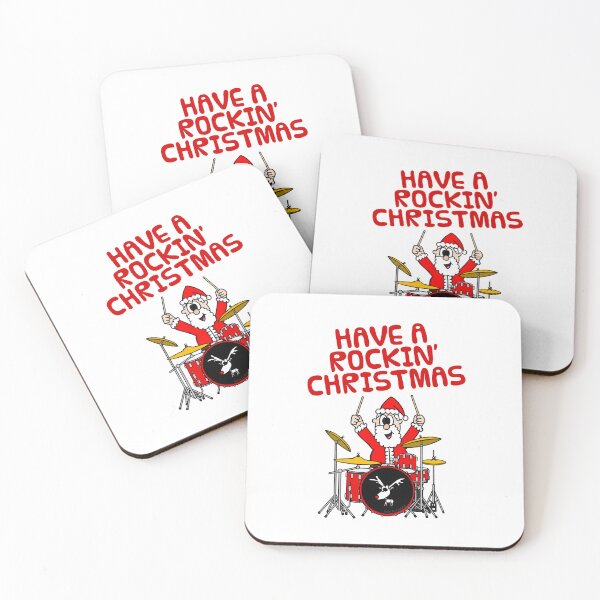 Item preview, Have A Rockin' Christmas, Santa Playing Drums, Drummer Musician designed and sold by doodlerob.