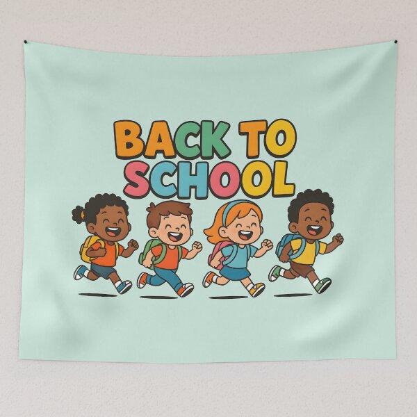 Item preview, Back to School Fun – Happy Kids Running with Backpacks designed and sold by Rantrix.