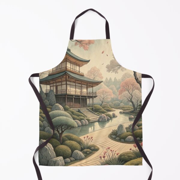 Item preview, Traditional Japanese Zen Garden with Pagoda - Serene Temple Landscape designed and sold by alfmar.