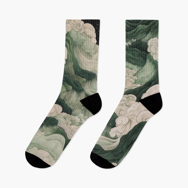 Item preview, Japanese Wall Art Maximalist Moon Print japandi Art Wabi Sabi Painting Sage Green dopamine decor designed and sold by regnumsaturni.