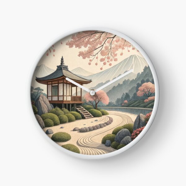 Item preview, Traditional Japanese Zen Garden with Pagoda - Serene Temple Landscape designed and sold by alfmar.