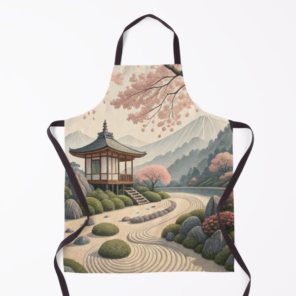 Item preview, Traditional Japanese Zen Garden with Pagoda - Serene Temple Landscape designed and sold by alfmar.
