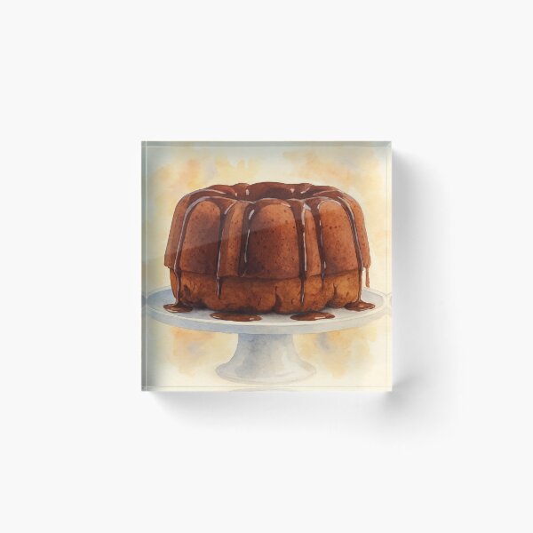 Item preview, Chocolate Bundt Cake – Watercolor Style Art Print designed and sold by Pacika.