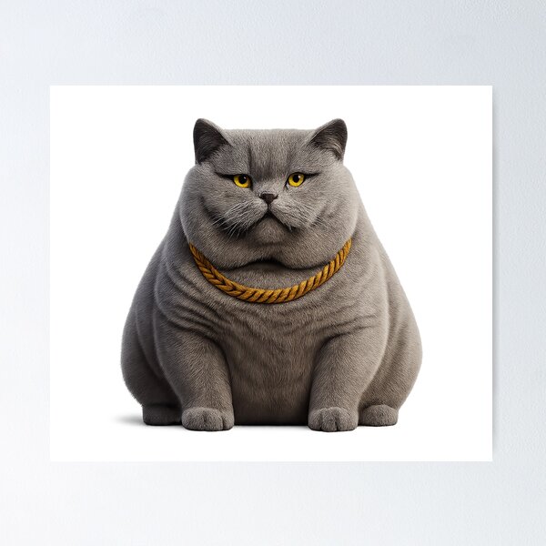 Item preview, Luxury Cat with Gold Chain | Cool Pet Art for Trendsetters designed and sold by NeonCore.