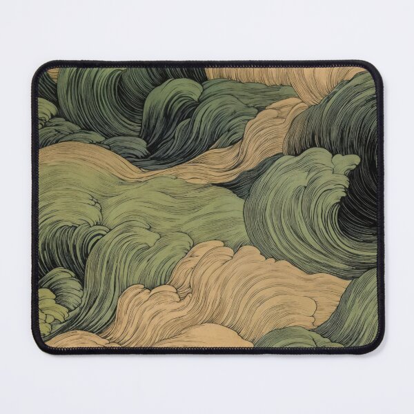 Item preview, Japanese Wall Art Abstract Wave Painting Wabi Sabi Surf Print Japandi Wall Art Sage Green Poster designed and sold by regnumsaturni.