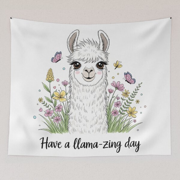 Item preview, Have A Llama-Zing Day Cute Floral Llama designed and sold by Owcomm.