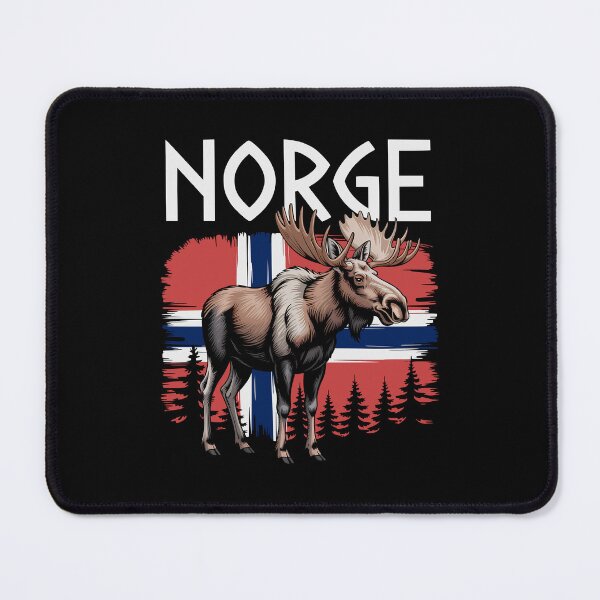 Item preview, Norge Norway Moose – Nordic Wildlife Art with Flag and Forest designed and sold by Infinitee8hirts.