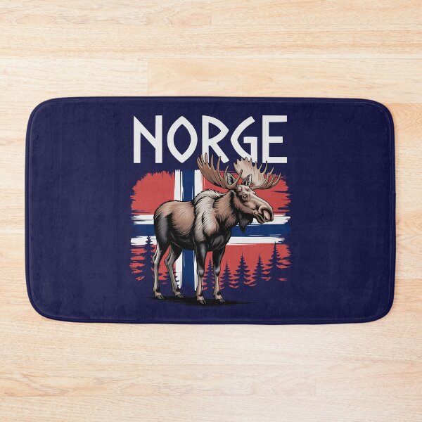 Item preview, Norge Norway Moose – Nordic Wildlife Art with Flag and Forest designed and sold by Infinitee8hirts.