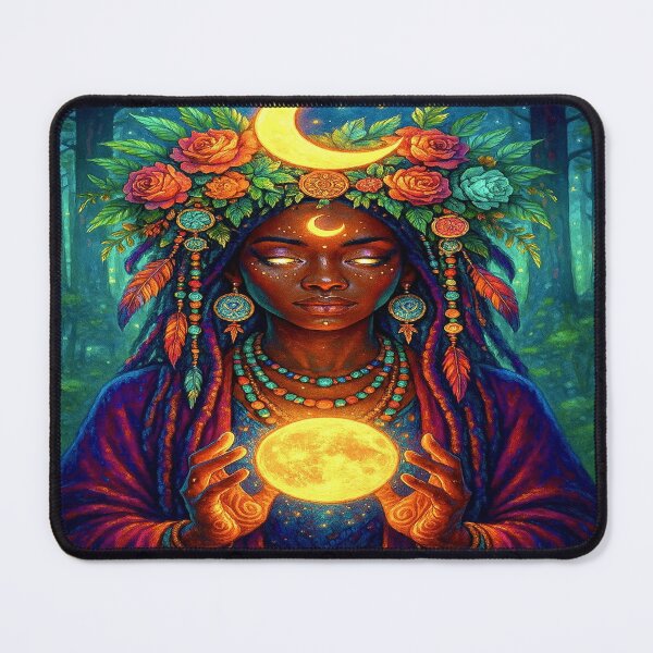 Item preview, Moon Goddess | Celestial Afro Priestess of Lunar Light designed and sold by KaoticMindZ.