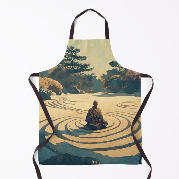 Item preview, Zen Monk Meditation in Japanese Garden - Buddhist Mindfulness Art designed and sold by alfmar.