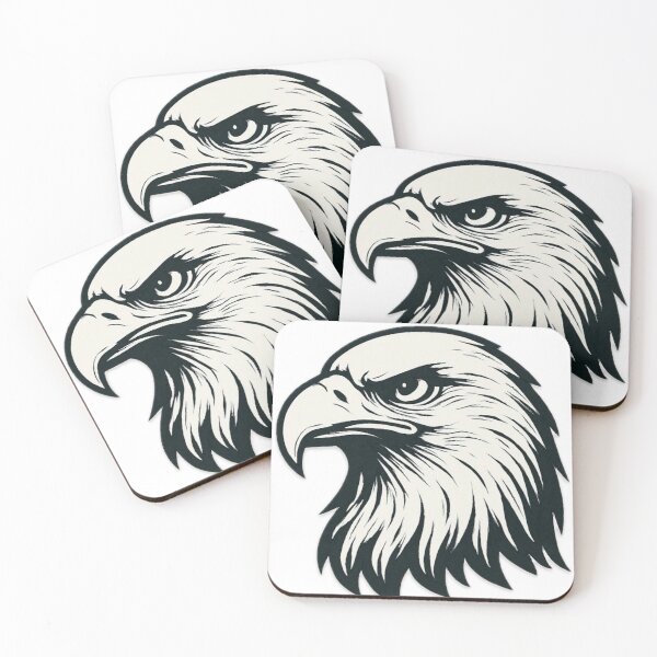 Item preview, Fierce Bald Eagle Head in Black and White designed and sold by ColorSmash.