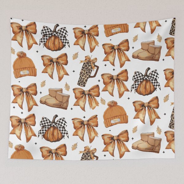 Item preview, Retro Fall Basics, Retro Fall Pumpkin Bow, Fall Coquette Bow, Fall, Autumn Girly, Girl Autumn designed and sold by DesignDenDo ⭐⭐⭐⭐⭐.