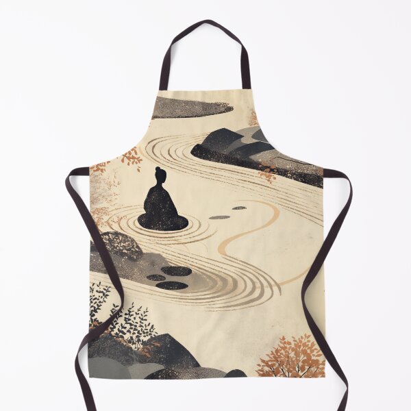 Item preview, Zen Monk Meditation in Japanese Garden - Buddhist Mindfulness Art designed and sold by alfmar.