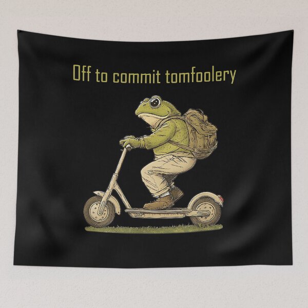 Item preview, Off To Commit Tomfoolery Funny Frog Toad Scooter designed and sold by shannonanne18.