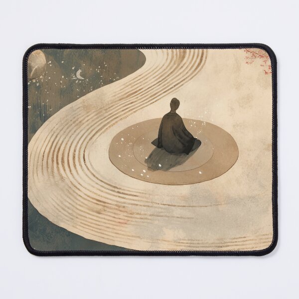 Item preview, Zen Monk Meditation in Japanese Garden - Buddhist Mindfulness Art designed and sold by alfmar.