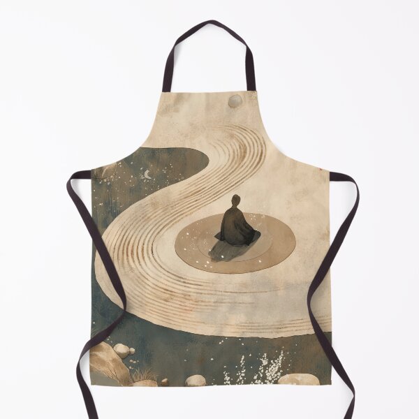 Item preview, Zen Monk Meditation in Japanese Garden - Buddhist Mindfulness Art designed and sold by alfmar.