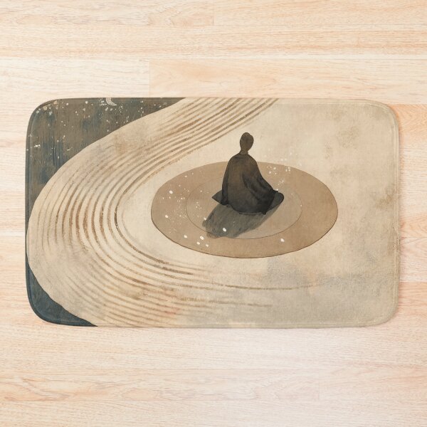Item preview, Zen Monk Meditation in Japanese Garden - Buddhist Mindfulness Art designed and sold by alfmar.