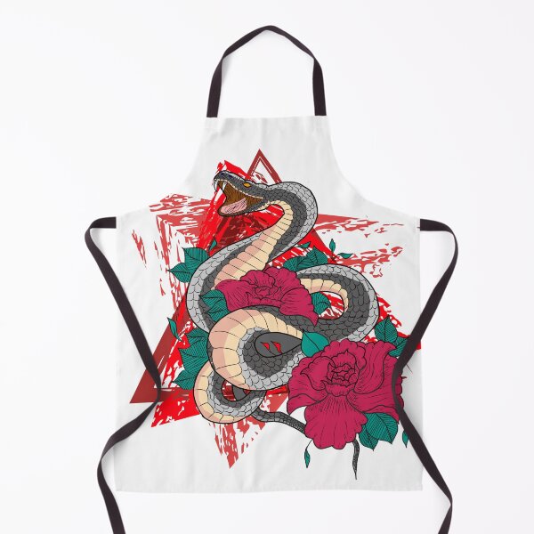 Item preview, Snake with red roses on a red background  designed and sold by Patsmerch.
