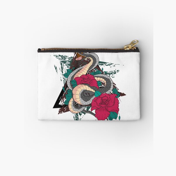 Item preview, Snake with red roses on a green, black and brown background  designed and sold by Patsmerch.