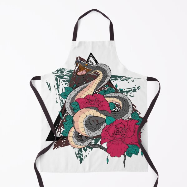 Item preview, Snake with red roses on a green, black and brown background designed and sold by Patsmerch.