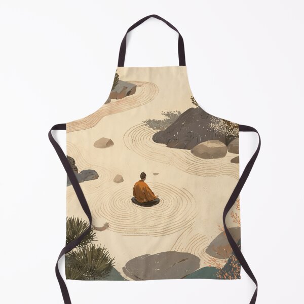 Item preview, Zen Monk Meditation in Japanese Garden - Buddhist Mindfulness Art designed and sold by alfmar.