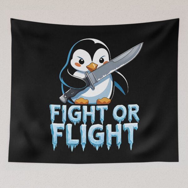 Item preview, Political Protest Pro Democracy Immigration Funny Penguin Meme Fight Or Flight USA Riots designed and sold by Zayavca.