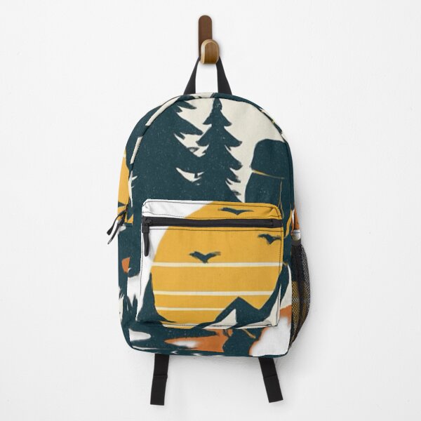 Item preview, Hiker in Mountain Forest at Sunset Path designed and sold by ColorSmash.
