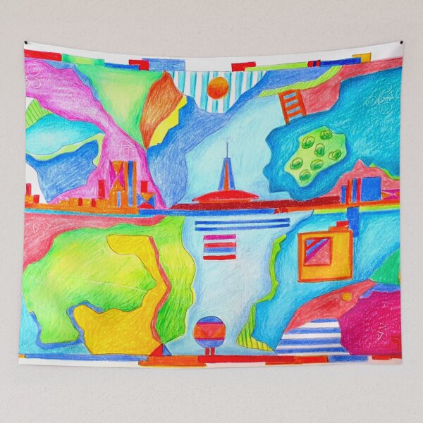 Item preview, Arrival in the new city. Abstract designed and sold by Tereza Pilar  Art.